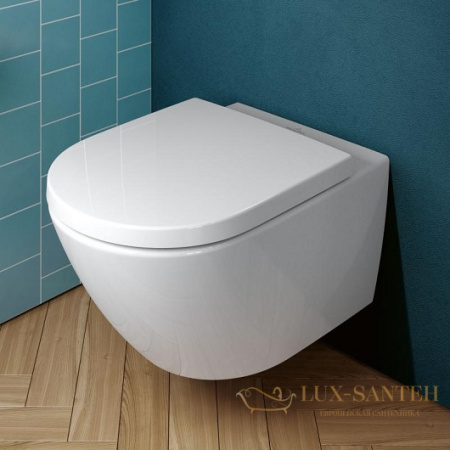 чаша подвесного унитаза villeroy & boch subway 3.0 4670t0r1 ceramicplus, twistflush, без смывного обода, белый