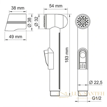 гигиенический душ wasserkraft mindel a157, белый