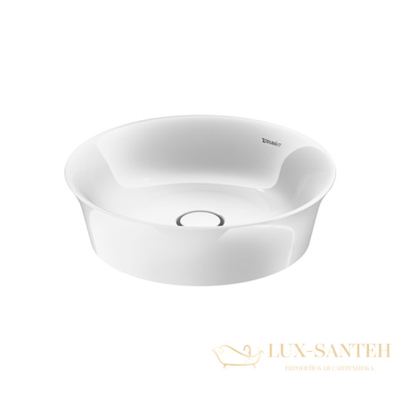 раковина накладная duravit white tulip, 2362430079, d430 мм, без перелива, белый глянцевый