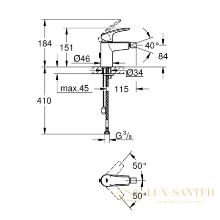 смеситель grohe eurosmart 32927003 для биде, хром