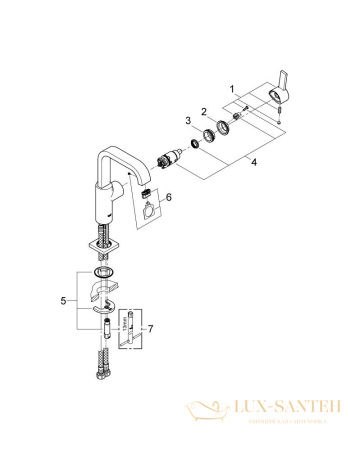 смеситель grohe allure 23076000 для раковины, хром