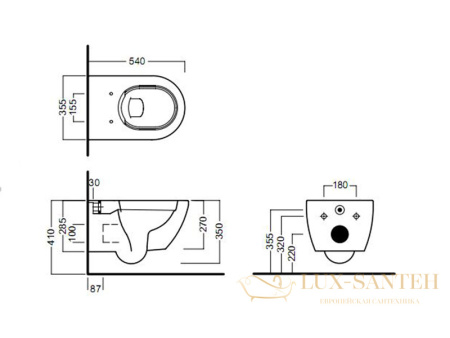 унитаз подвесной безободковый hatria fusion a1y1cc02, черный матовый