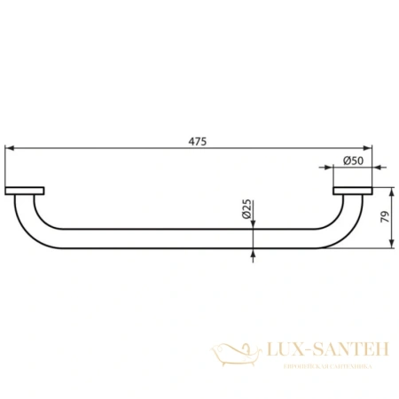 поручень ideal standard iom a9126aa 47,5 см, хром