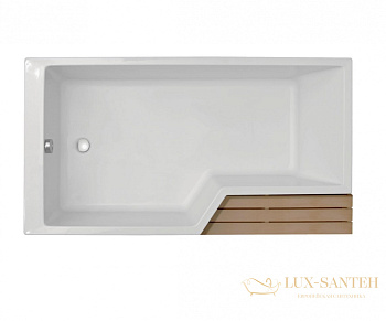 акриловая ванна jacob delafon bain douche neo e6d119l-00 150*80/60 см левосторонняя, белый