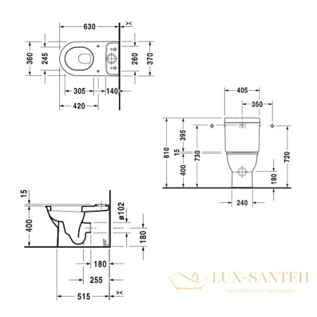 чаша напольного унитаза duravit darling new 2138090000, белый