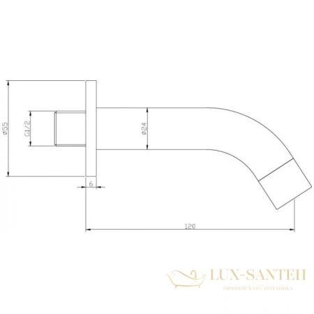 излив belbagno ancona ancona-bc-crm для ванны 120 мм, хром