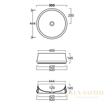 раковина чаша simas sharp sh01bi*0 50x50 см, белый