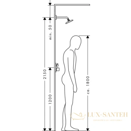 верхний душ 360 1jet, держатель 390 мм, ½ hansgrohe raindance e 27376000 хром