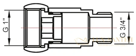 американка для полотенцесушителя  luxon прям 1 1/4" x 1"  г/ш  731sch1410