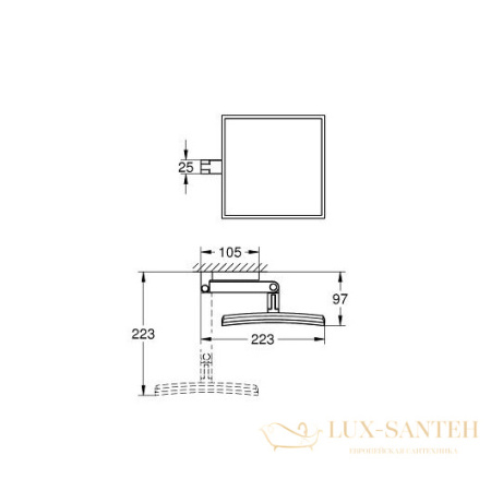 косметическое зеркало grohe selection cube 40808000, хром