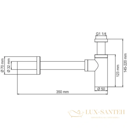 сифон wasserkraft a093 для раковины, матовый хром