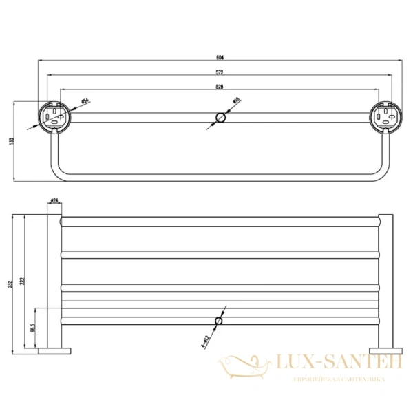 полка для полотенец villeroy & boch elements-tender tva15100600061 60,4 см, хром