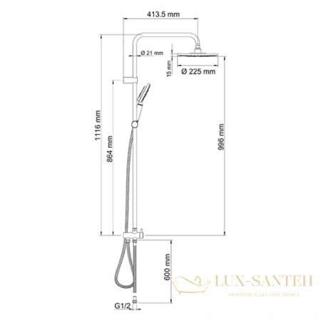 душевая стойка wasserkraft a039, хром