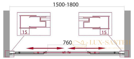 душевая дверь belbagno unique unique-bf-2-150/180-p-cr 180х190 см профиль хром, стекло рифленое 