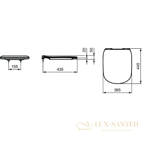 сиденье ideal standard tesi t3527v3 для унитаза с микролифтом, черный матовый