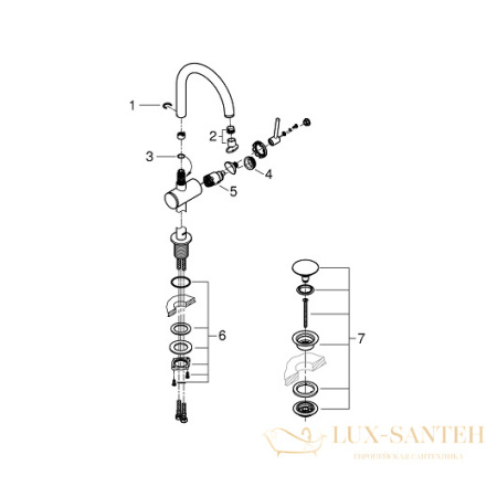 смеситель grohe atrio 32042003 для раковины, хром