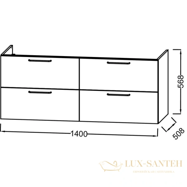 тумба jacob delafon odeon rive gauche eb2526-r8-m85 140 см, сине-зеленый матовый