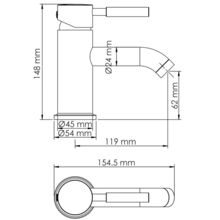 смеситель для раковины wasserkraft gollach 3305, черный матовый