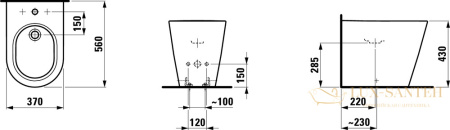 биде laufen kartell by 8.3233.1.400.302.1 напольное, белый глянцевый 