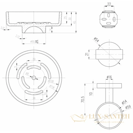 мыльница villeroy & boch elements-tender tva15101900061, хром