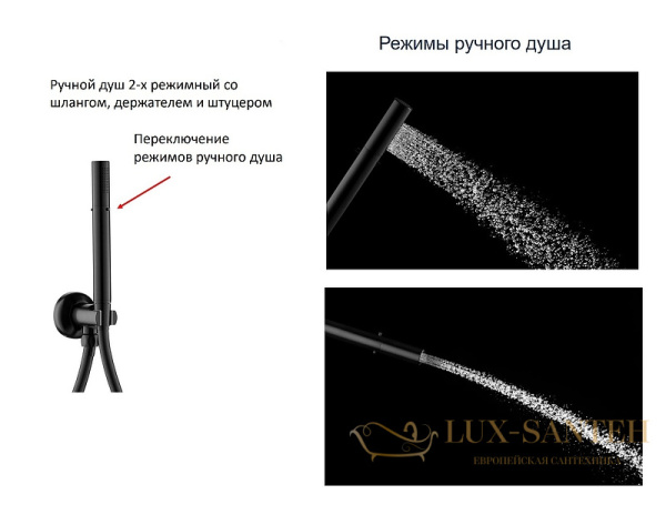 душевая система cezares eco eco-dset-nop, черный матовый