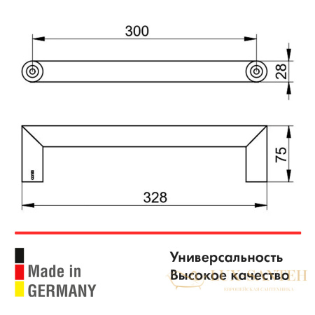 поручень keuco reva, 12807010000, хром