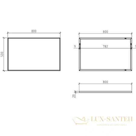 зеркало belbagno spc-800 без подсветки 80x50 см 