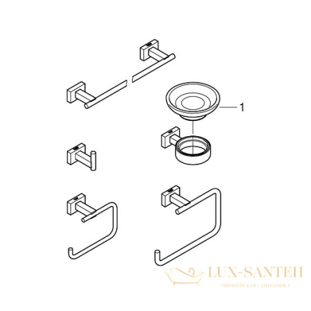 набор аксессуаров grohe essentials cube 40758001, хром