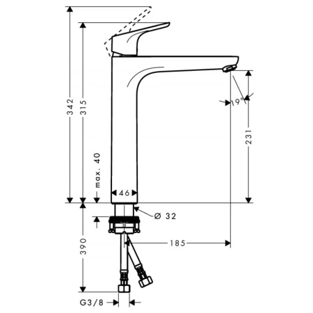 смеситель для раковины hansgrohe focus 31532000, хром