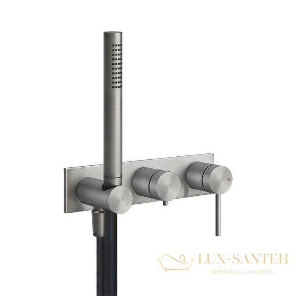 смеситель gessi 316 shower 54038.239 для ванны, внешняя часть, steel brushed