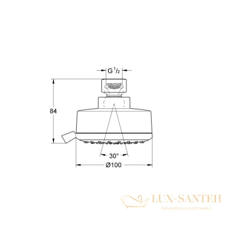 верхний душ grohe new tempesta cosmopolitan 100 27591001 9,5 л/мин, белый