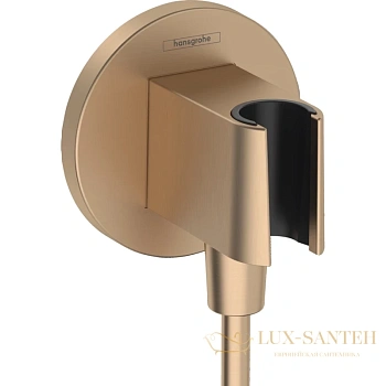 шланговое подсоединение hansgrohe fixfit s 26888140 с держателем, бронза