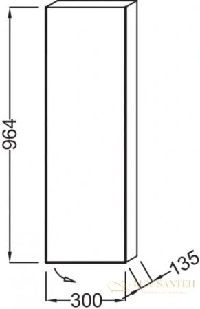 шкаф-пенал jacob delafon rythmik 30x96 r eb1058d-e70 арлингтонский дуб