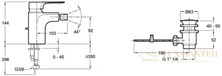 смеситель для биде jacob delafon aleo+ e72316-cp