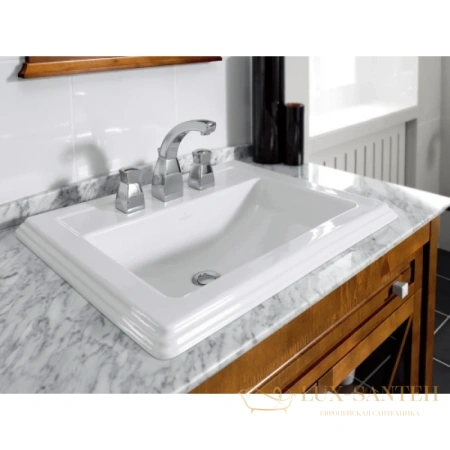 раковина villeroy & boch hommage 7102a1r1 63x52,5 см, альпийский белый