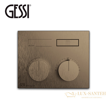 термостатический смеситель gessi hi-fi compact 63002.187 для душа, aged bronze