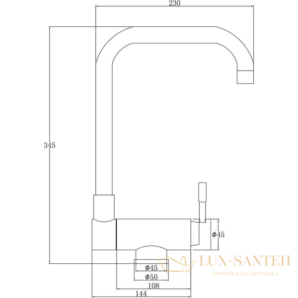 смеситель zorg steel hammer sh 5197 inox для кухни, нержавеющая сталь