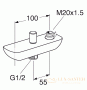 излив gustavsberg estetic gb41638860 41 см переключателем для смесителя, цвет белый