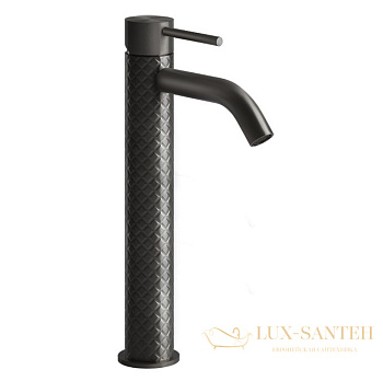 смеситель для раковины высокий gessi 316 intreccio 54109.707, black metal brushed pvd