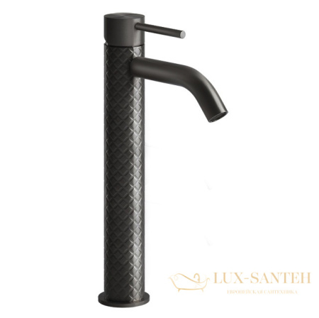 смеситель для раковины высокий gessi 316 intreccio 54109.707, black metal brushed pvd