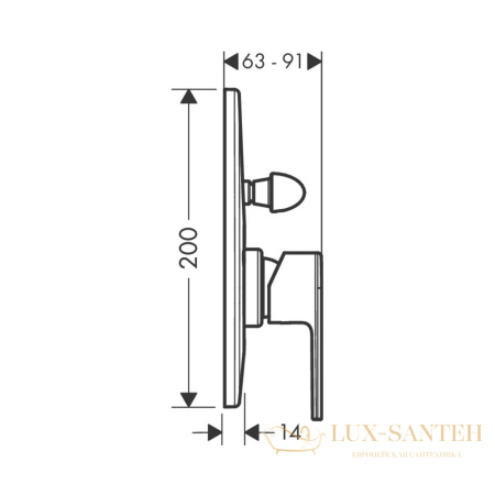 смеситель для ванны с душем hansgrohe vernis shape 71458670, черный матовый