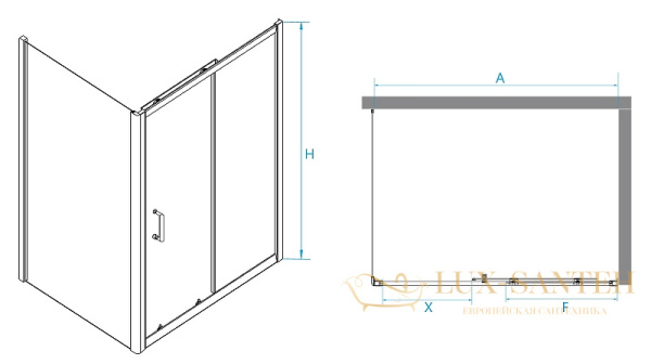 душевой уголок rgw passage 4108741149-11 pa-74-1 140x90, профиль хром, стекло прозрачное