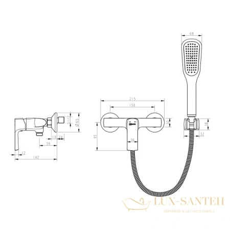 смеситель lemark ursus lm7203bl для душа, черный