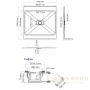 душевой поддон wasserkraft elbe 74t19 100x100 см, черный