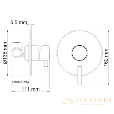 гигиенический комплект wasserkraft main a14156, хром