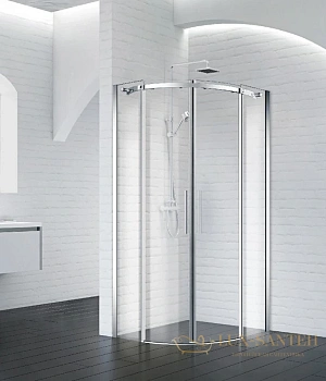 душевой уголок belbagno acqua-r-2 acqua-r-2-80-c-cr 80x80 см, стекло прозрачное