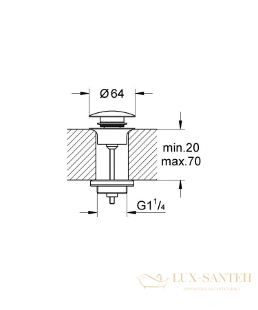 донный клапан универсальный grohe 65807dl0, теплый закат матовый