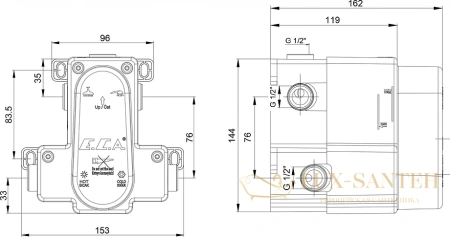 скрытая часть e.c.a. thermostatic, 102166204ex, цвет белый