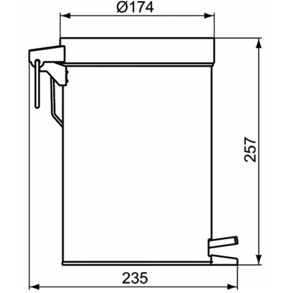 мусорное ведро ideal standard iom a9104my 3л, нержавеющая сталь