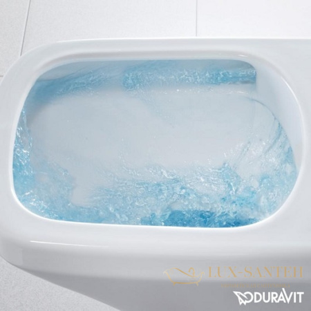 подвесной безободковый унитаз duravit d-code 45700900a1 rimless, белый